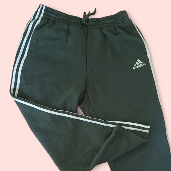 Adidas Green Sweatpants with Signature Stripes - Picture 2 of 2